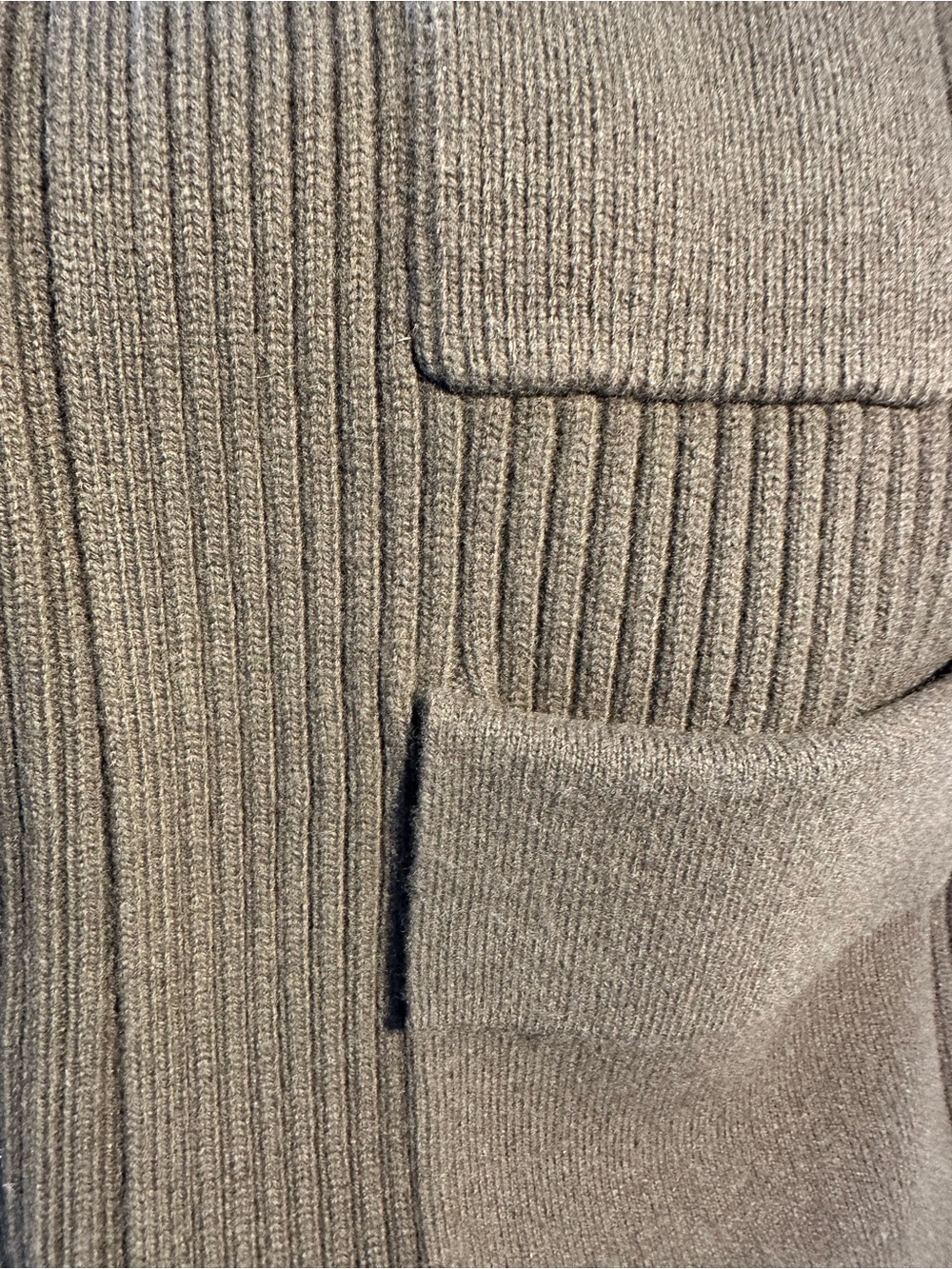 COS Military Olive Green Ribbed Merino Wool Cardigan Vest - Picture 11 of 12
